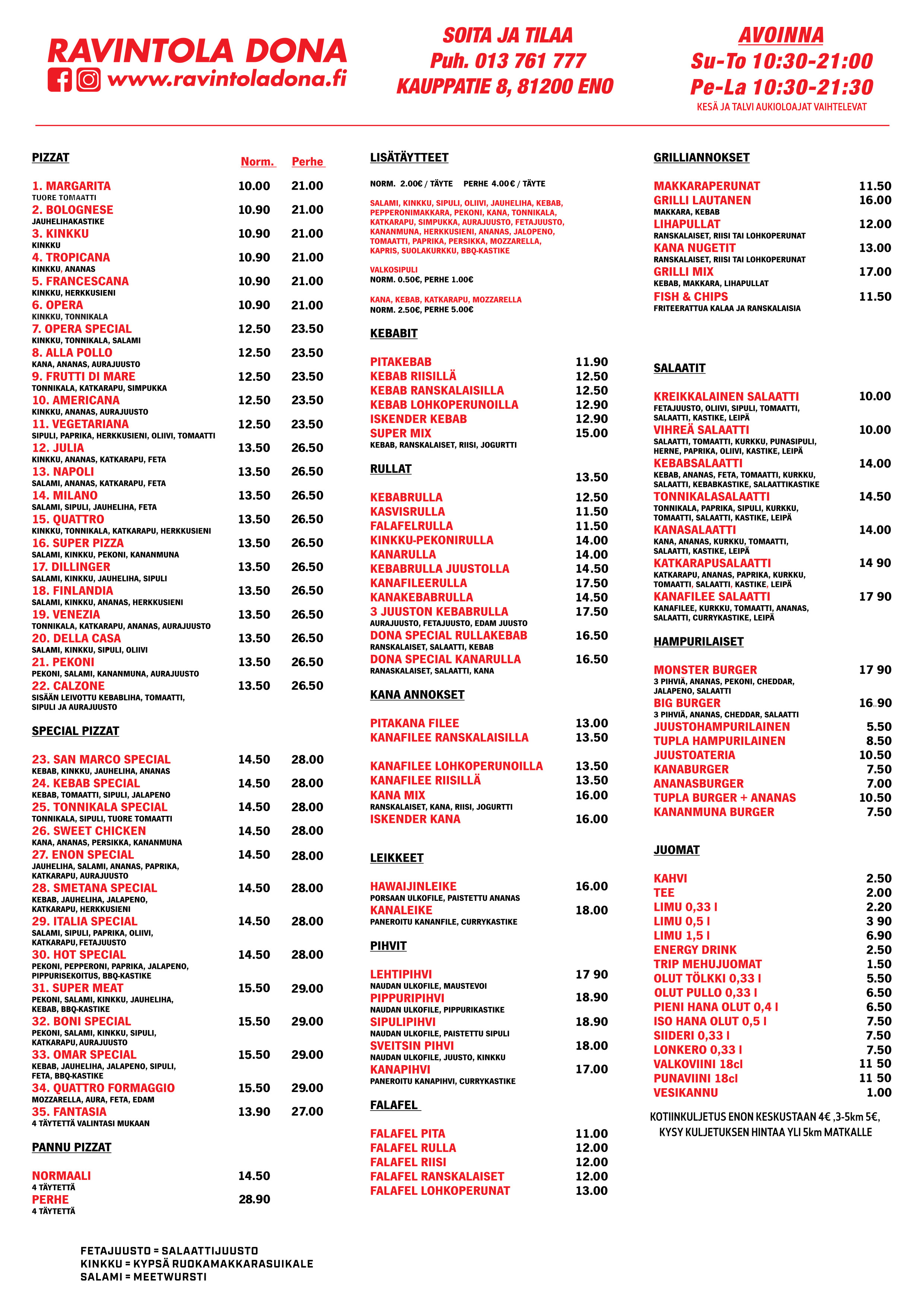 Menu Muut